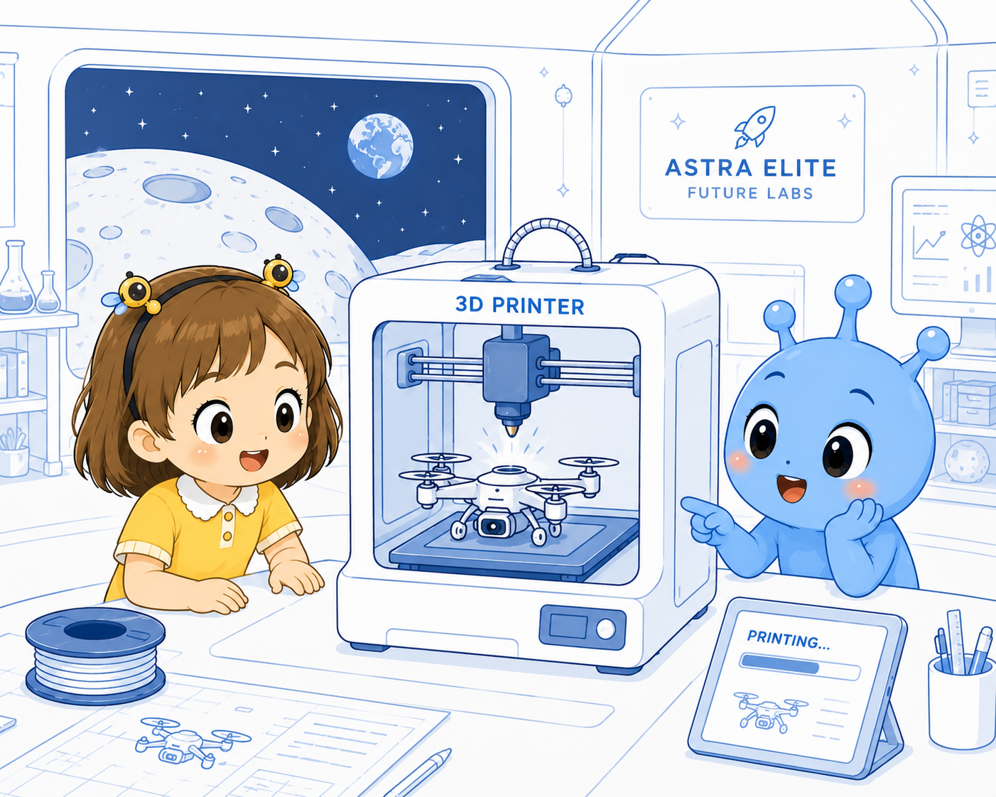 ASTRA ELITE Future Labs 月球 3D 打印实验室主视觉